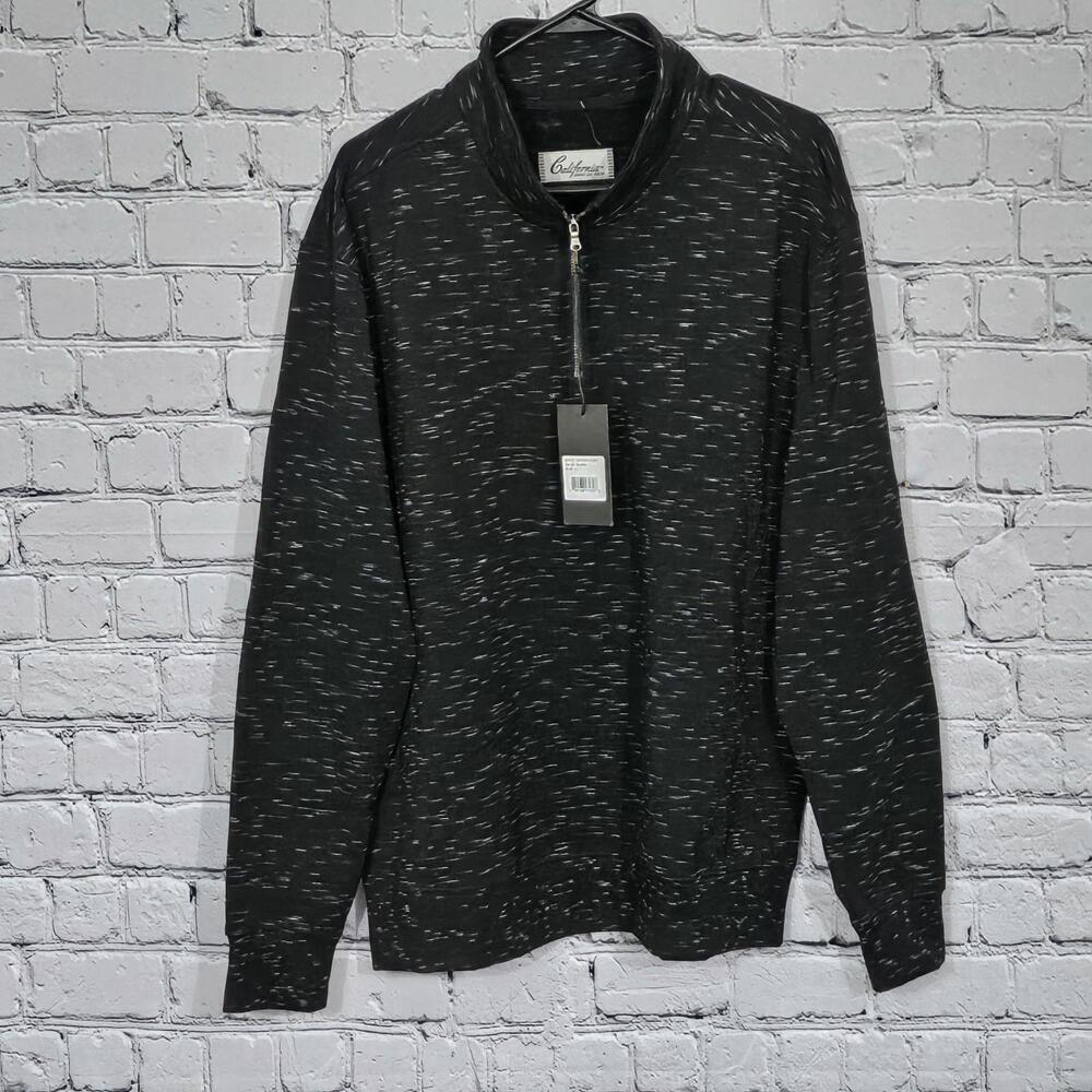 2/$30 California Shirt Co Black 1/4 Zip Pullover Sweatshirt Size L